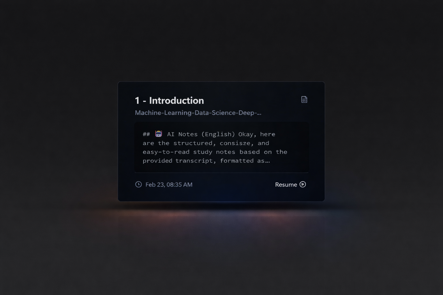 Auto-generated lecture notes